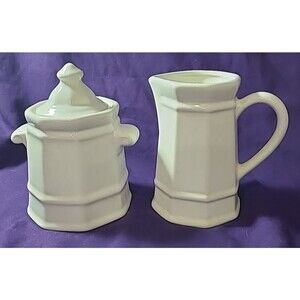 PFALTZGRAFF  Vintage Heritage White Sugar Bowl with Lid and Creamer Set